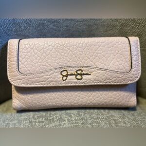 Jessica Simpson Wallet- Pink/Blush With Snakeskin Print Card Insert